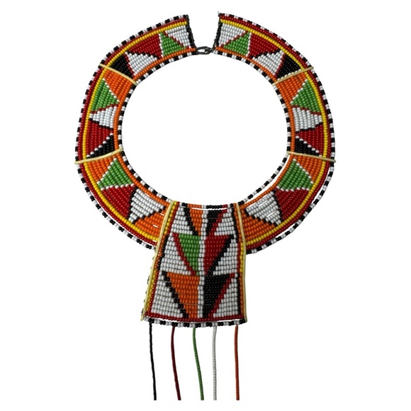 Maasai Beaded Wedding Choker Kenya Tribal - Picture 7 of 11